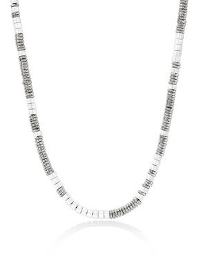 John Hardy White Enamel and Silver Heishi Necklace (NEW)